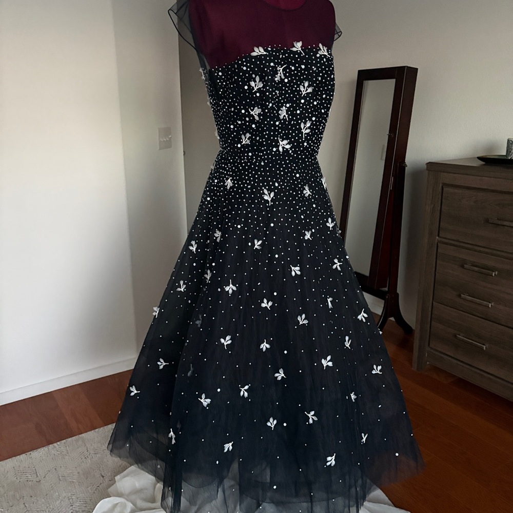 AHLUWALIA midnight blue Tulle Midi dress NWT  SZ 6